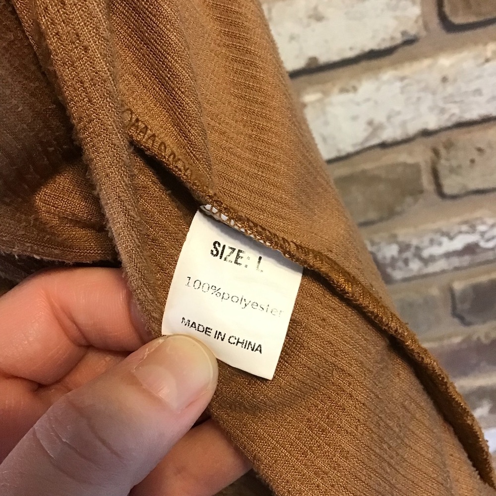 Women's Oversized Brown Button Down Corduroy Shirt L - Picture 6 of 7